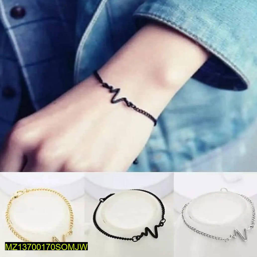 1 Pc Uni-Sex Heart Beat Bracelet