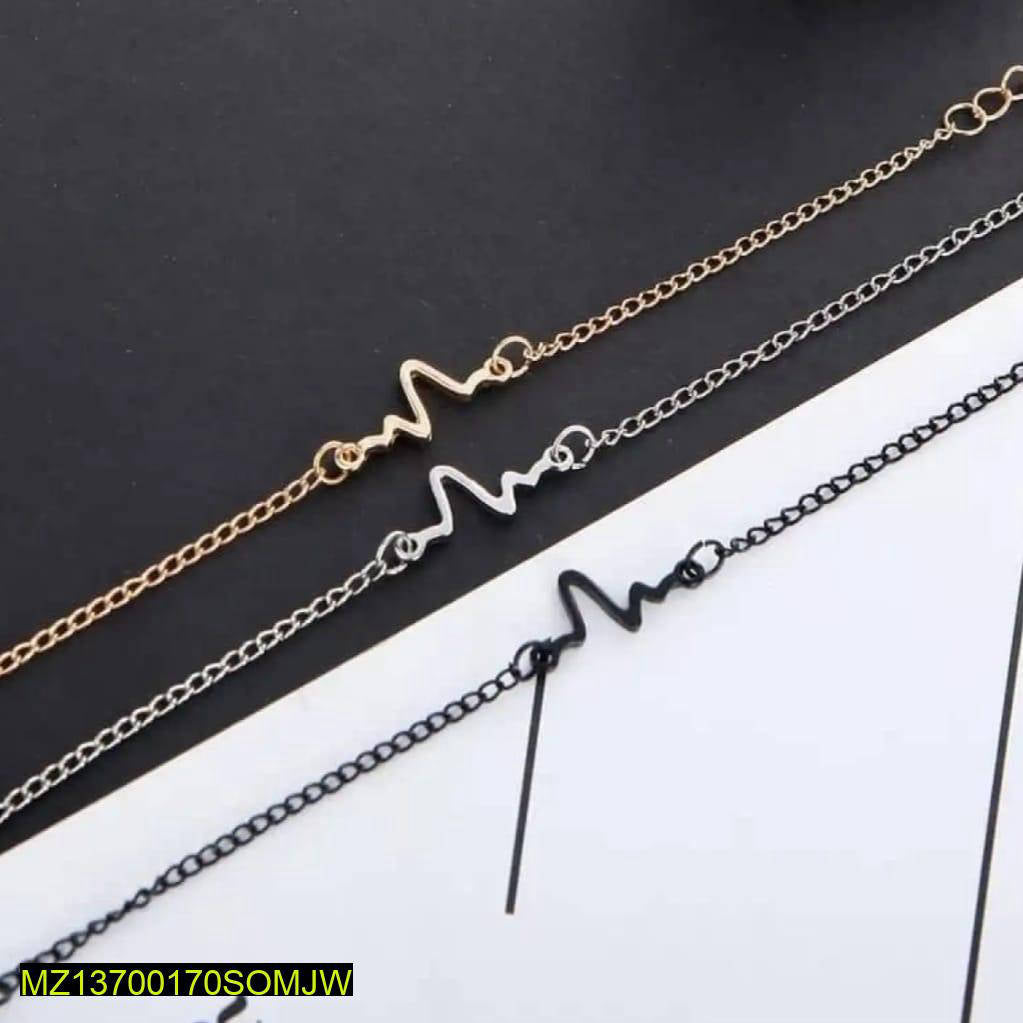 1 Pc Uni-Sex Heart Beat Bracelet