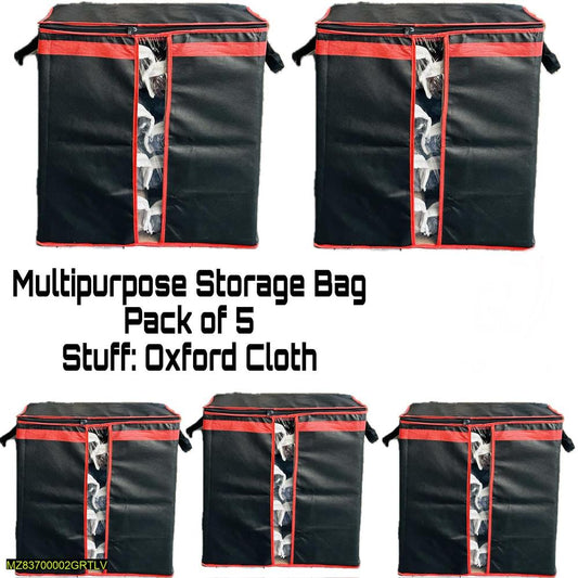 Dustproof Storage Bags, Black Color, Pack Of 5