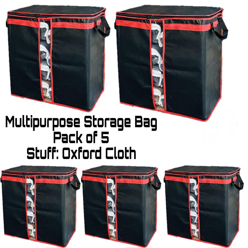 Dustproof Storage Bags, Black Color, Pack Of 5