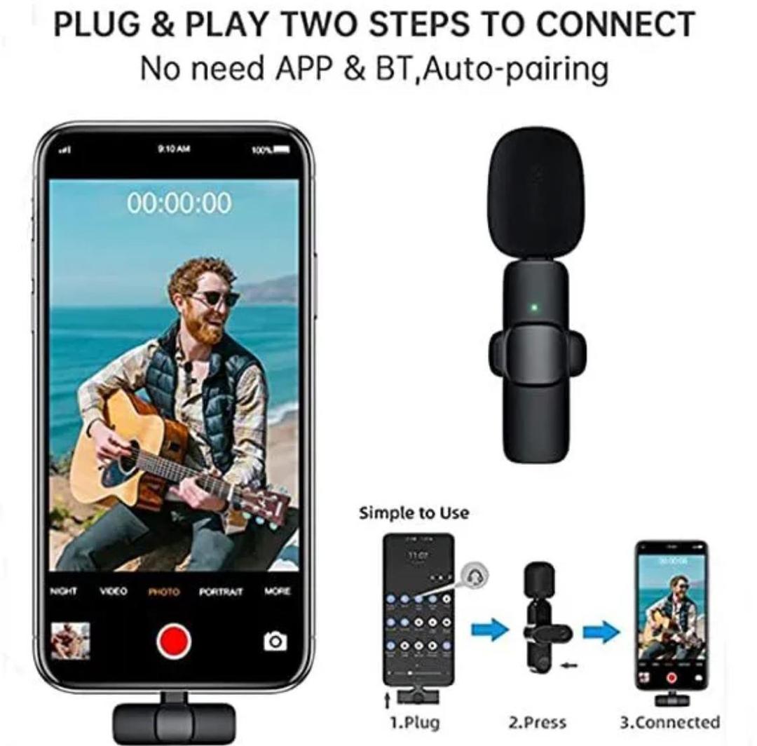 : K8 Wireless 3 in 1 Noise Reduction Microphone