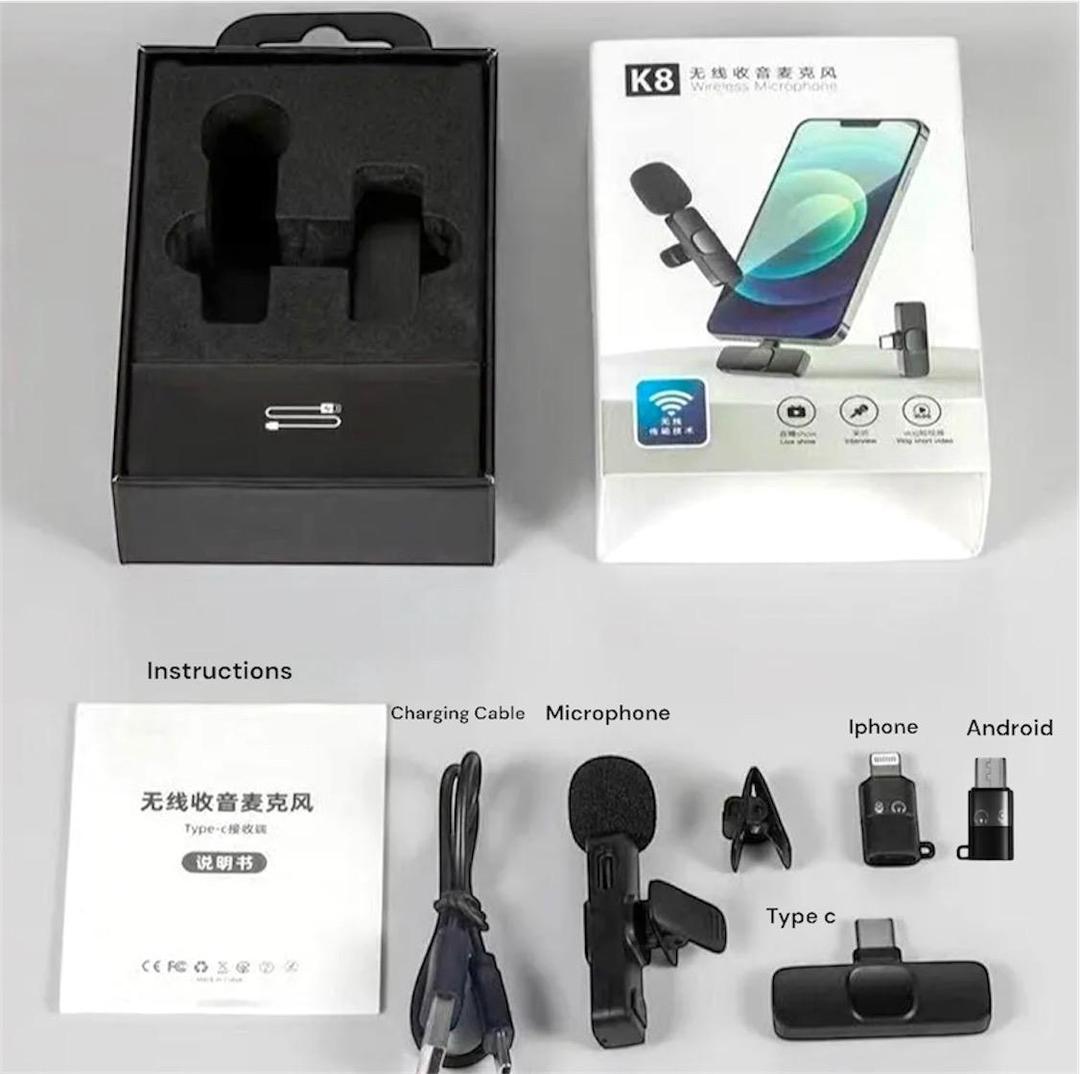 : K8 Wireless 3 in 1 Noise Reduction Microphone